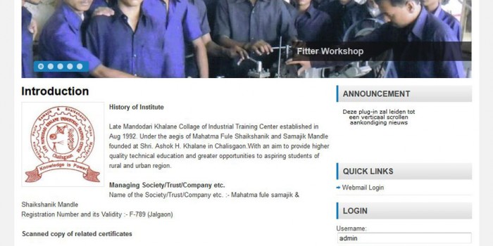 Late Mandodari Khalane Collage of Industrial Training Center